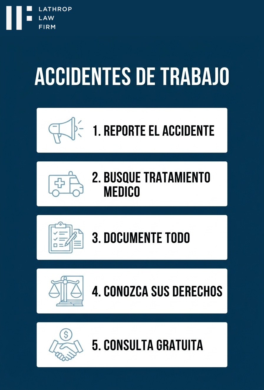 Infografia: accidentes de trabajo - 5 pasos importantes
