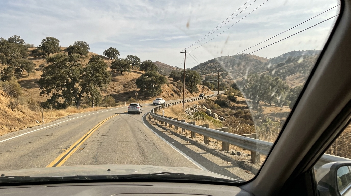 Highway 76 in Fallbrook, California where serious car accidents can result in scarring and disfigurement injuries requiring legal compensation